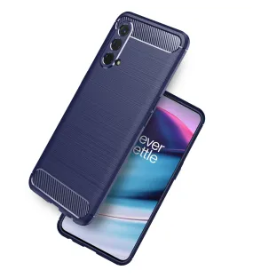 Carbon Fibre Series Shockproof Armor Back Cover for OnePlus Nord CE 5G, 6.43 inch, Blue