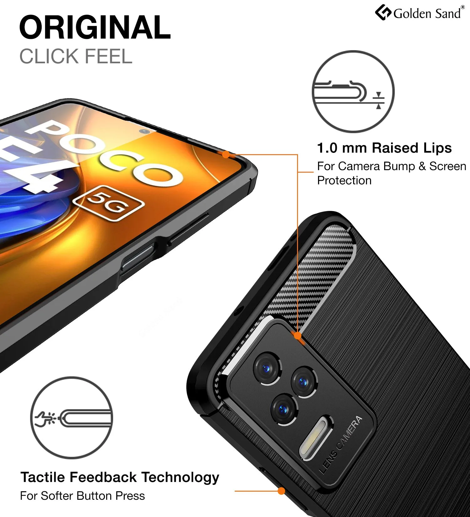 Carbon Fibre Series Shockproof Armor Back Cover for POCO F4 5G, 6.67 inch, Black