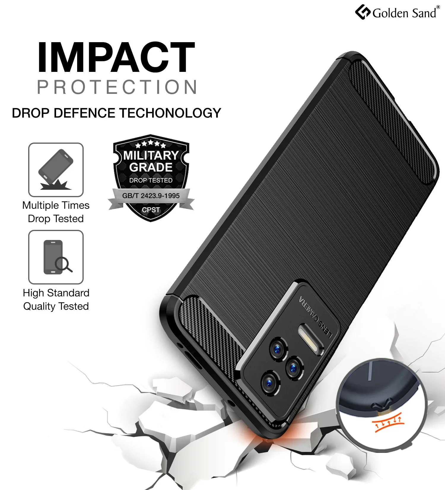 Carbon Fibre Series Shockproof Armor Back Cover for POCO F4 5G, 6.67 inch, Black