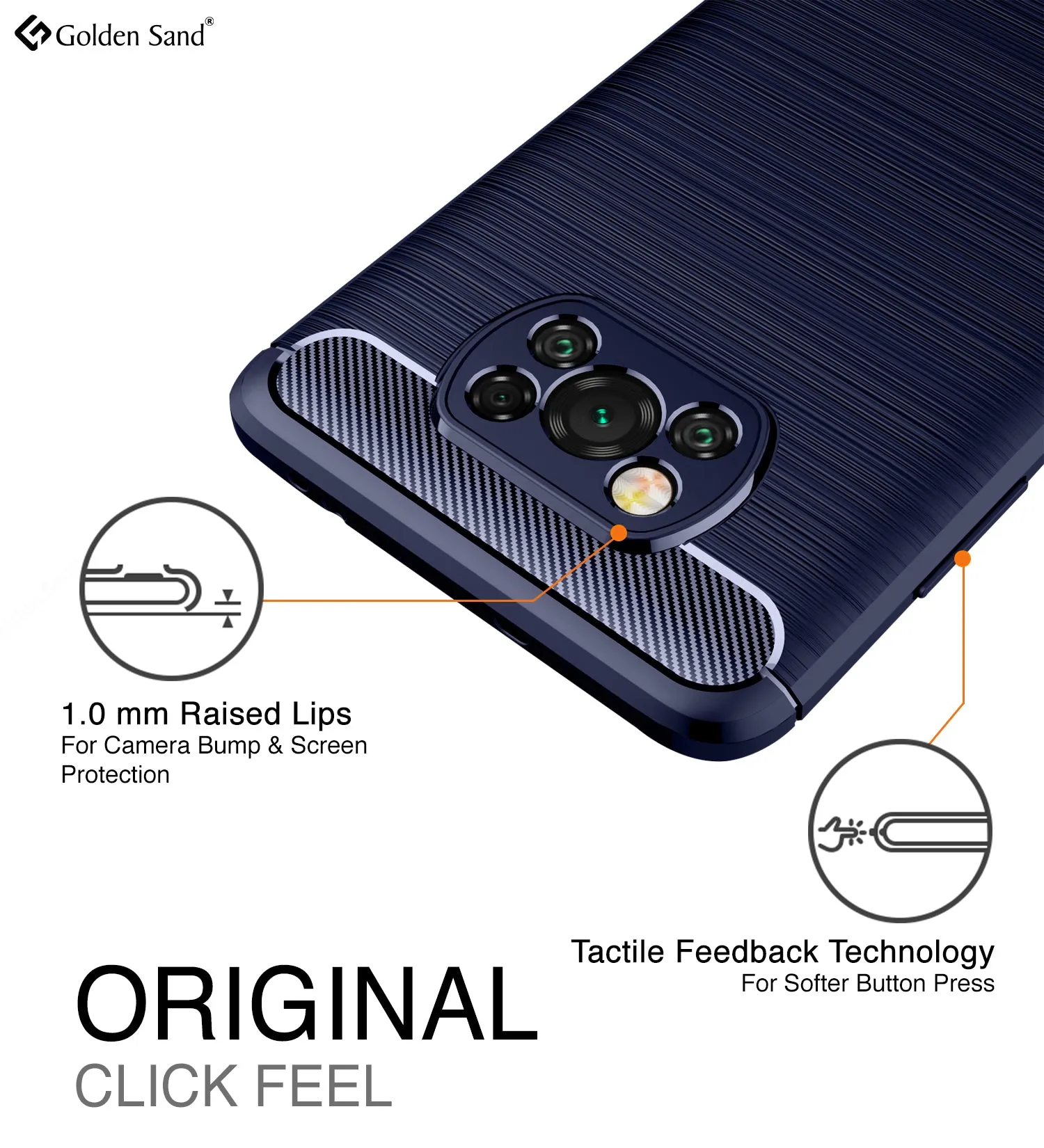 Carbon Fibre Series Shockproof Armor Back Cover for Poco X3 Pro, Poco X3 [Indian Version Correct Size], Blue