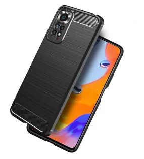 Carbon Fibre Series Shockproof Armor Back Cover for Redmi Note 11 Pro 4G, Redmi Note 11 Pro  Plus 5G, 6.67 inch, Black