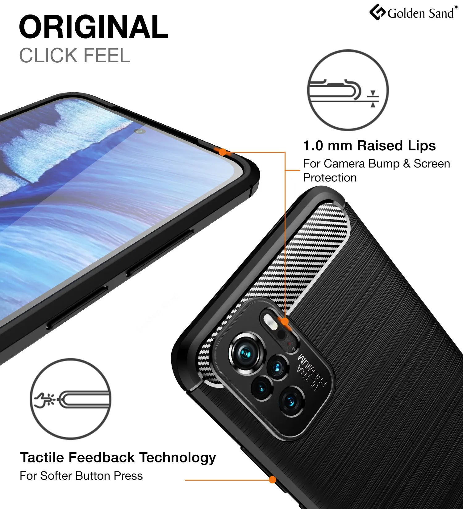 Carbon Fibre Series Shockproof Armor Back Cover for REDMI Note 11 SE, Xiaomi Redmi Note 10, Xiaomi Redmi Note 10S, 6.43 inch, Black