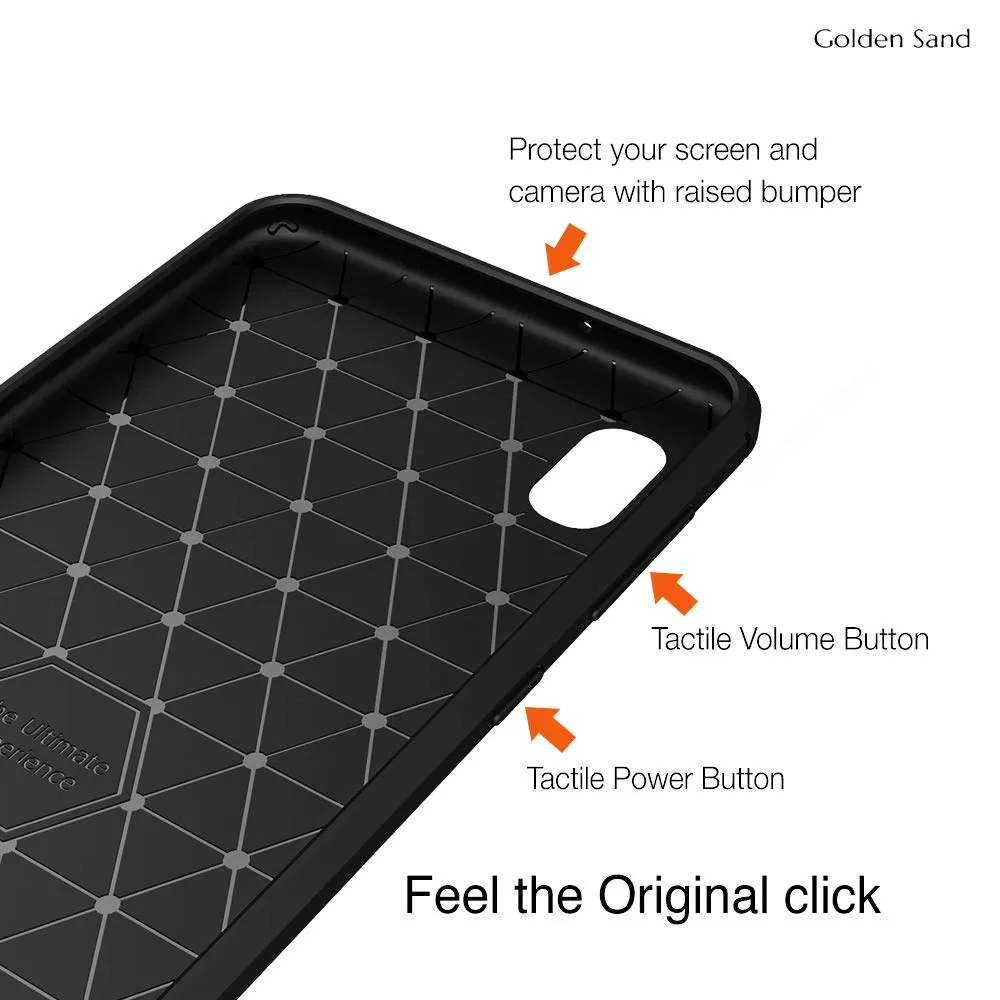 Carbon Fibre Series Shockproof Armor Back Cover for Samsung Galaxy A10, 6.2 inch, Black