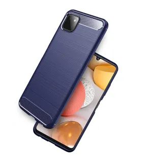 Carbon Fibre Series Shockproof Armor Back Cover for Samsung Galaxy A22 5G, Samsung Galaxy F42 5G, 6.6 inch, Blue Carbon Fibre Series Shockproof Armor Back Cover for Samsung Galaxy A22 5G, Samsung Galaxy F42 5G, 6.6 inch, Blue