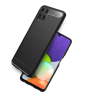 Carbon Fibre Series Shockproof Armor Back Cover for Samsung Galaxy A22, 6.4 inch, Black
