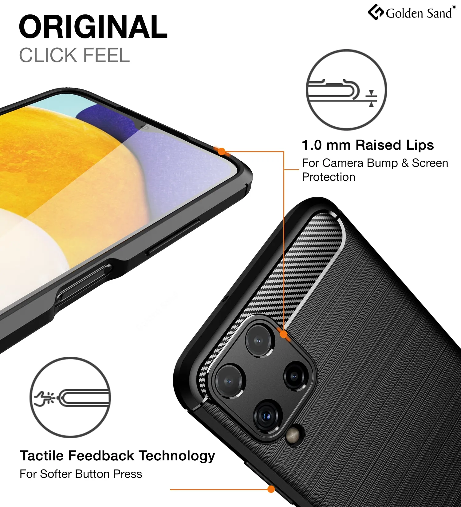 Carbon Fibre Series Shockproof Armor Back Cover for Samsung Galaxy A22, 6.4 inch, Black