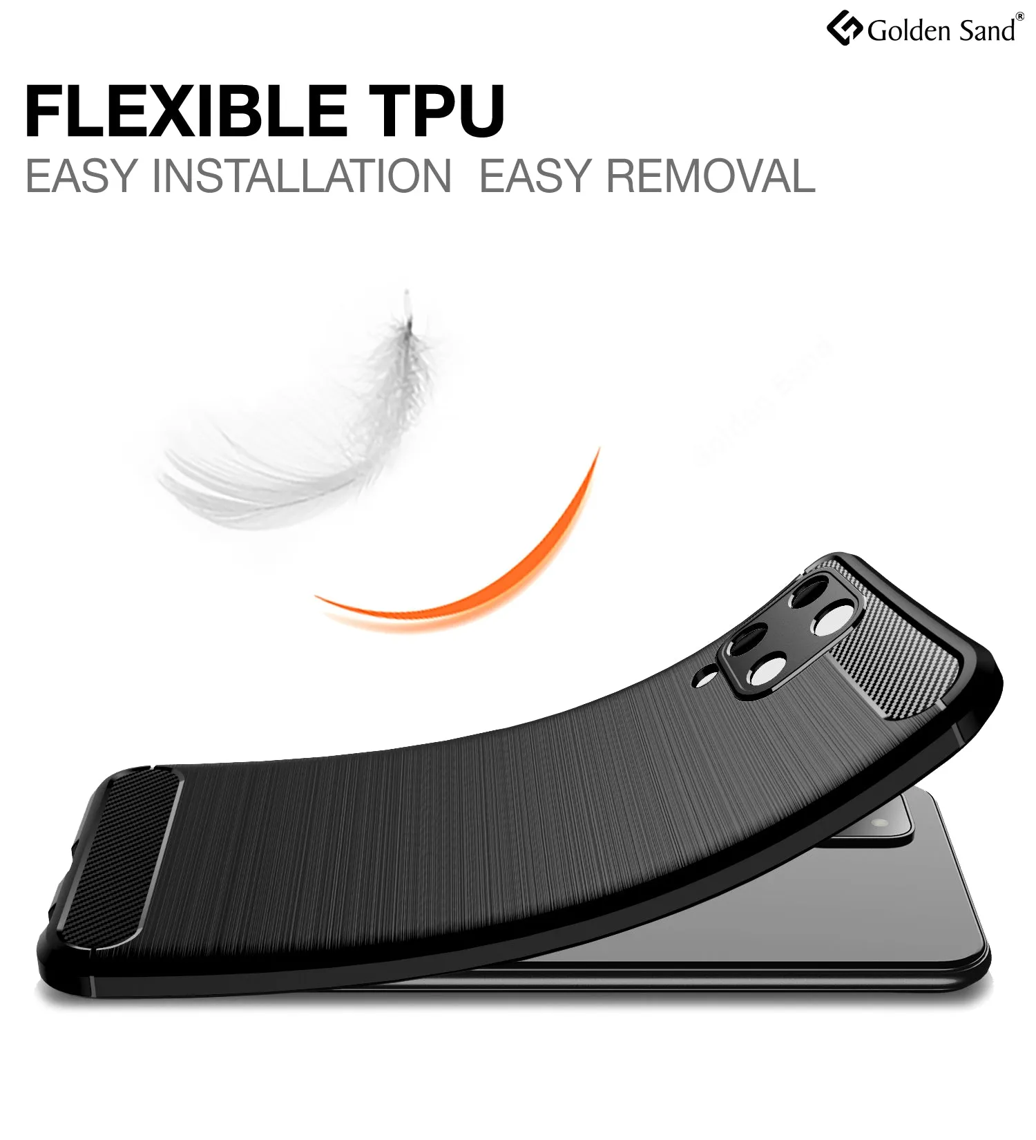 Carbon Fibre Series Shockproof Armor Back Cover for Samsung Galaxy A22, 6.4 inch, Black