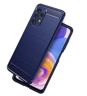 Carbon Fibre Series Shockproof Armor Back Cover for Samsung Galaxy A23 5G, Samsung Galaxy A23 4G, 6.6 inch, Blue