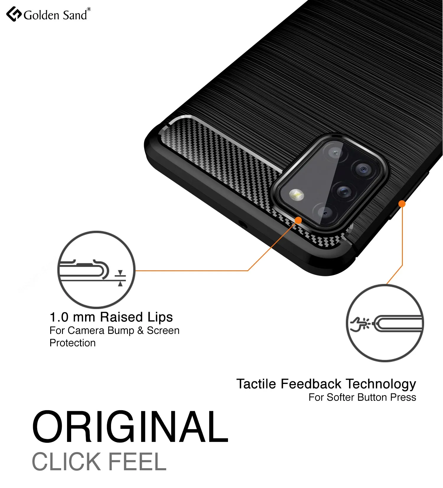 Carbon Fibre Series Shockproof Armor Back Cover for Samsung Galaxy A31 6.4 inch, Black