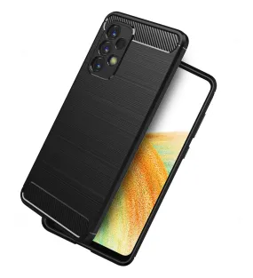 Carbon Fibre Series Shockproof Armor Back Cover for Samsung Galaxy A33 5G, 6.4 inch, Black