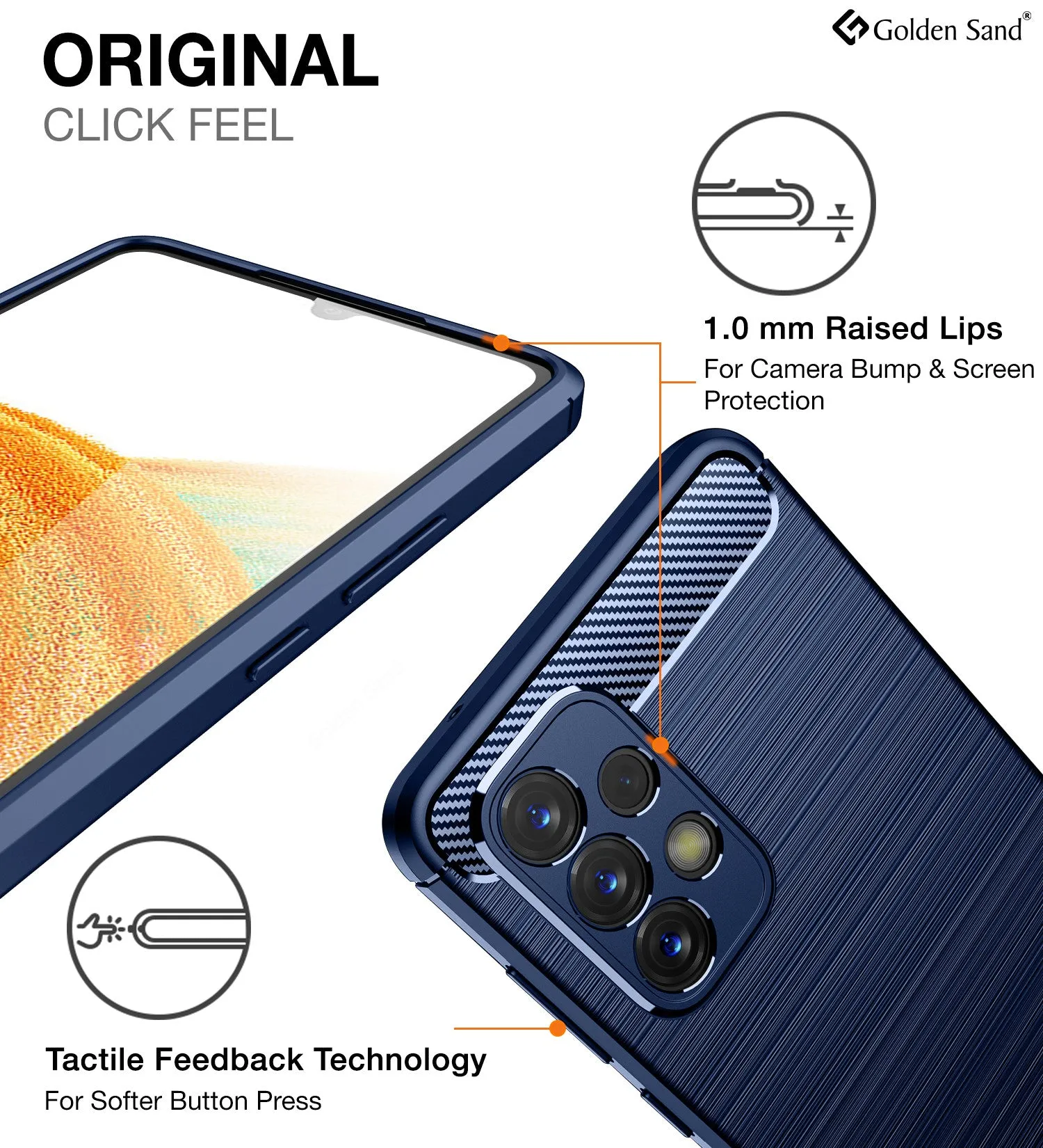 Carbon Fibre Series Shockproof Armor Back Cover for Samsung Galaxy A33 5G, 6.4 inch, Blue