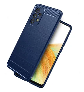 Carbon Fibre Series Shockproof Armor Back Cover for Samsung Galaxy A33 5G, 6.4 inch, Blue