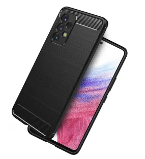 Carbon Fibre Series Shockproof Armor Back Cover for Samsung Galaxy A53 5G, 6.5 inch, Black