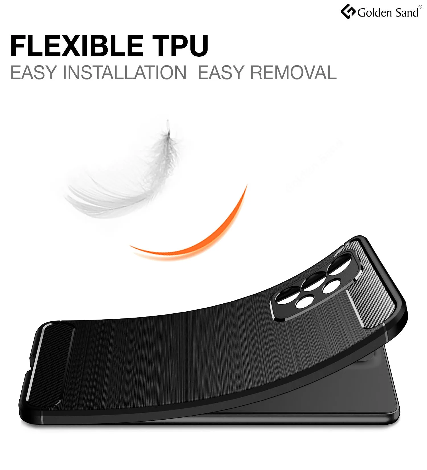 Carbon Fibre Series Shockproof Armor Back Cover for Samsung Galaxy A53 5G, 6.5 inch, Black