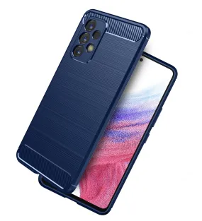 Carbon Fibre Series Shockproof Armor Back Cover for Samsung Galaxy A53 5G, 6.5 inch, Blue