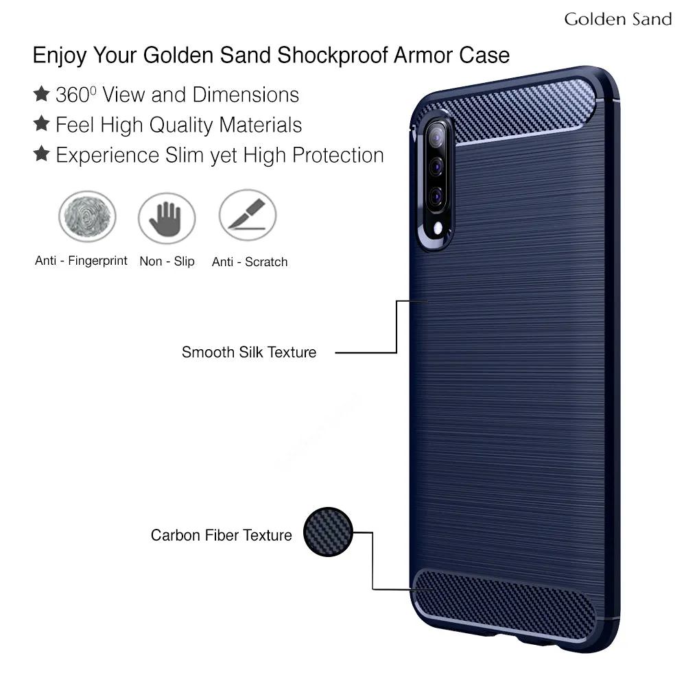 Carbon Fibre Series Shockproof Armor Back Cover for Samsung Galaxy A70, Samsung Galaxy A70s, 6.7 inch, Blue