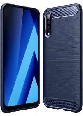 Carbon Fibre Series Shockproof Armor Back Cover for Samsung Galaxy A70, Samsung Galaxy A70s, 6.7 inch, Blue