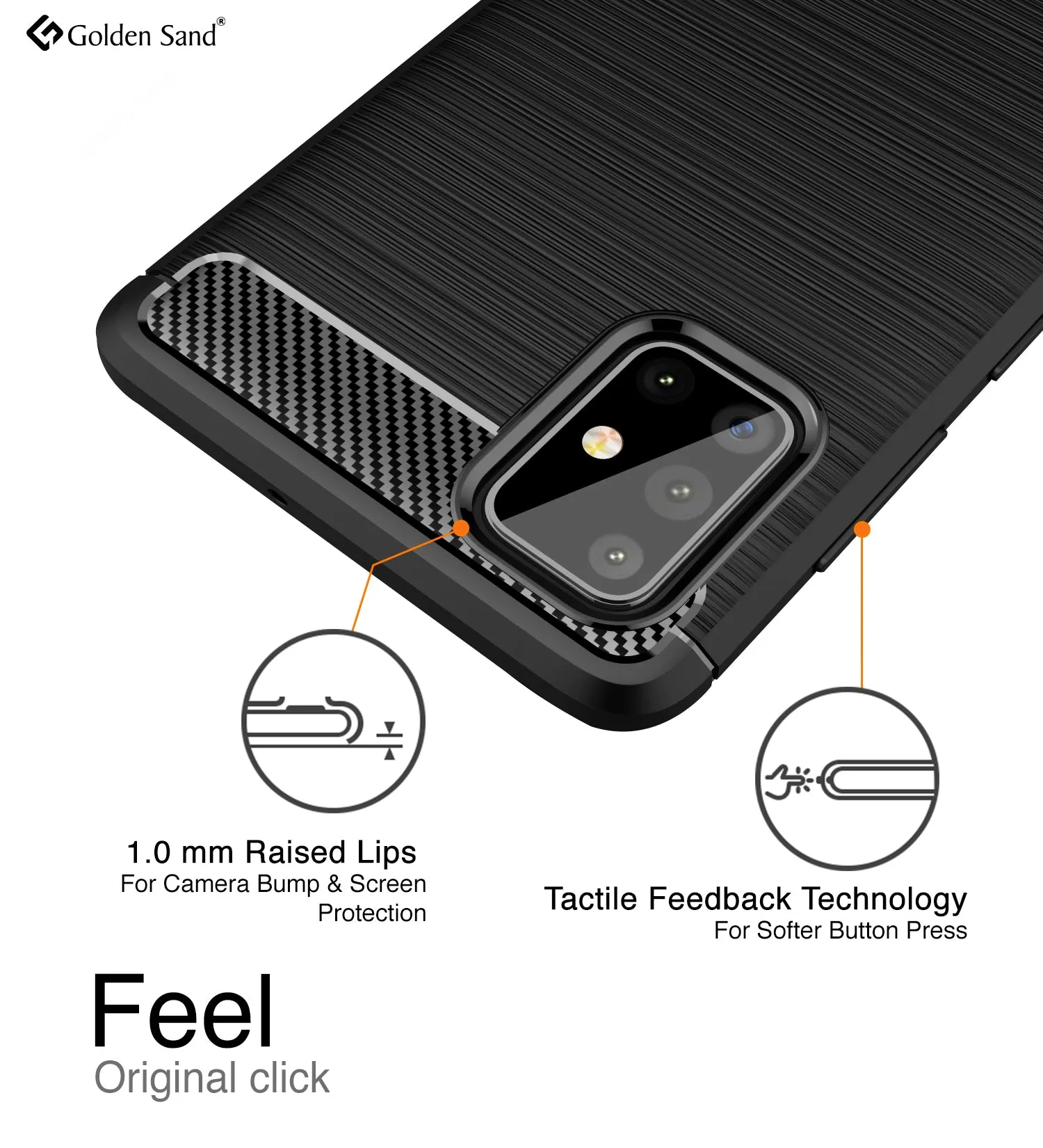 Carbon Fibre Series Shockproof Armor Back Cover for Samsung Galaxy A71 6.7 inch, Black