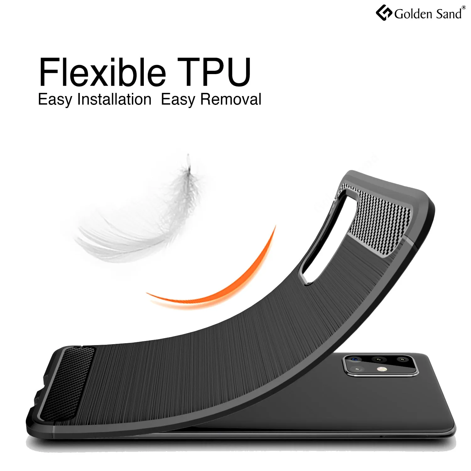 Carbon Fibre Series Shockproof Armor Back Cover for Samsung Galaxy A71 6.7 inch, Black