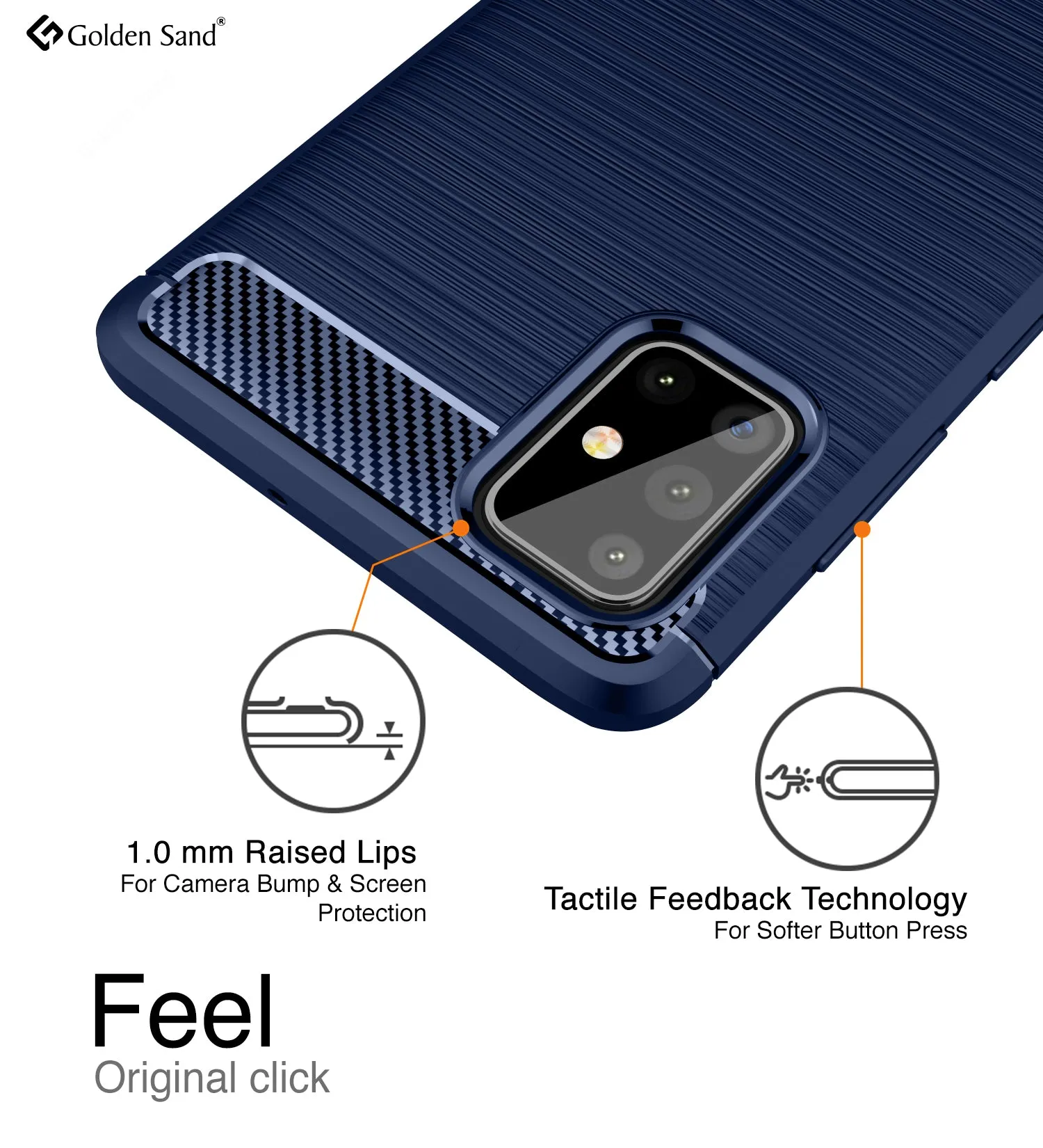 Carbon Fibre Series Shockproof Armor Back Cover for Samsung Galaxy A71 6.7 inch, Blue