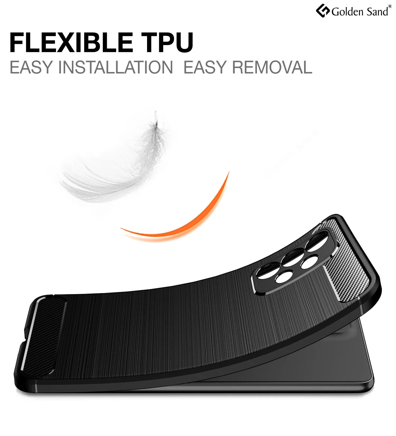 Carbon Fibre Series Shockproof Armor Back Cover for Samsung Galaxy A73 5G, 6.7 inch, Black