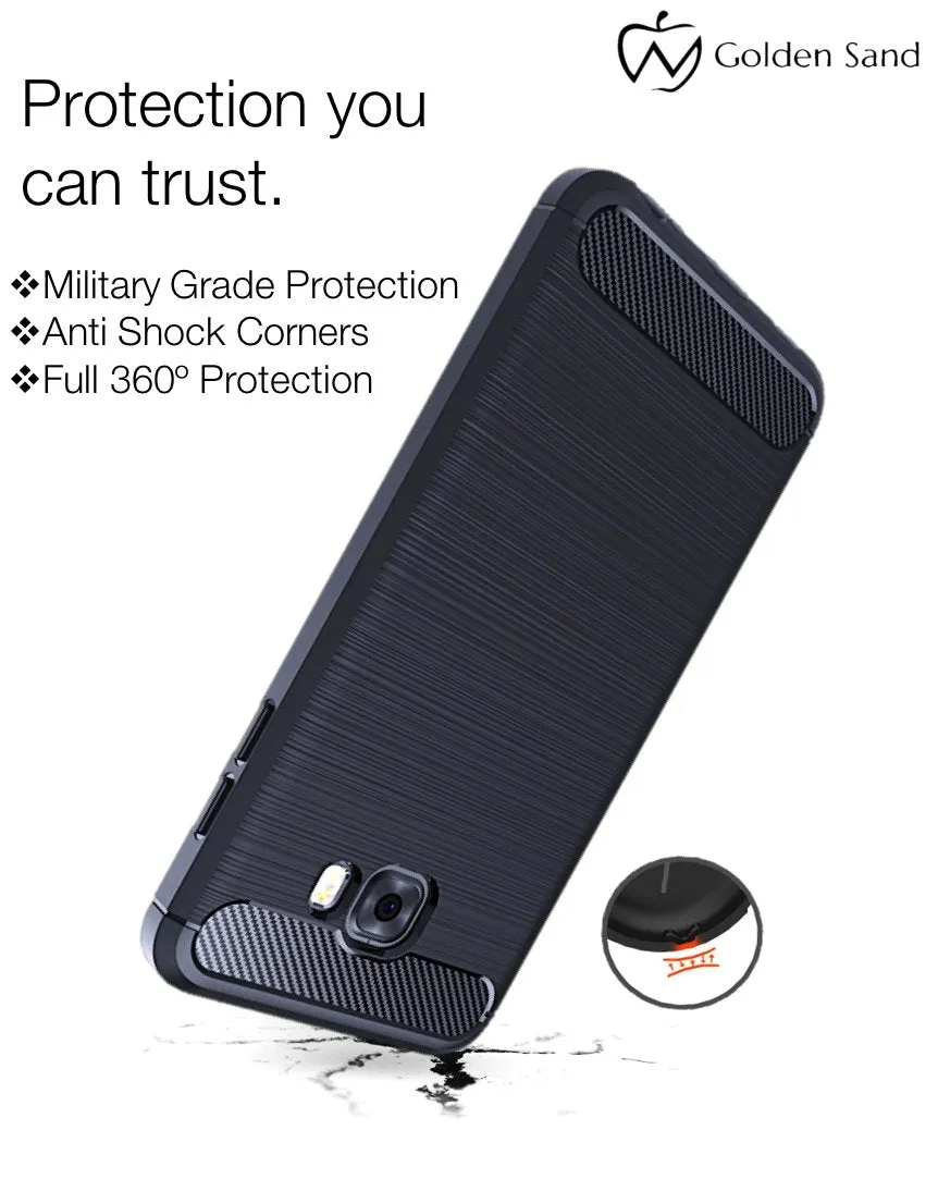 Carbon Fibre Series Shockproof Armor Back Cover for Samsung Galaxy C7 Pro, Blue