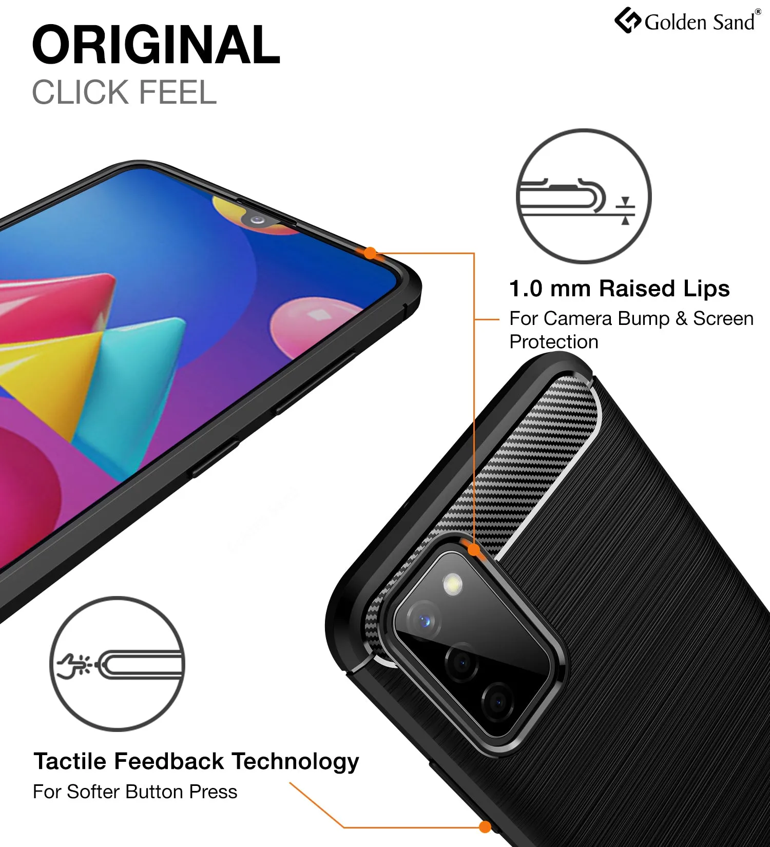 Carbon Fibre Series Shockproof Armor Back Cover for Samsung Galaxy M02s, Samsung Galaxy F02s, 6.5 inch, Black