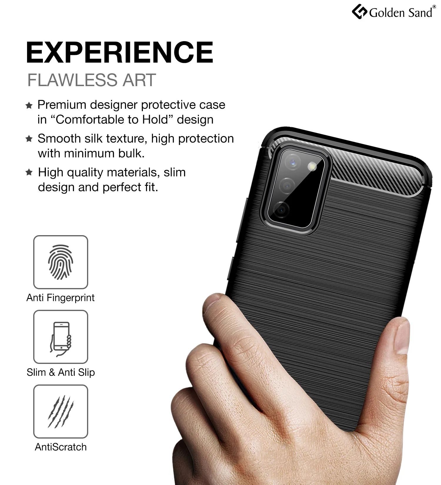 Carbon Fibre Series Shockproof Armor Back Cover for Samsung Galaxy M02s, Samsung Galaxy F02s, 6.5 inch, Black