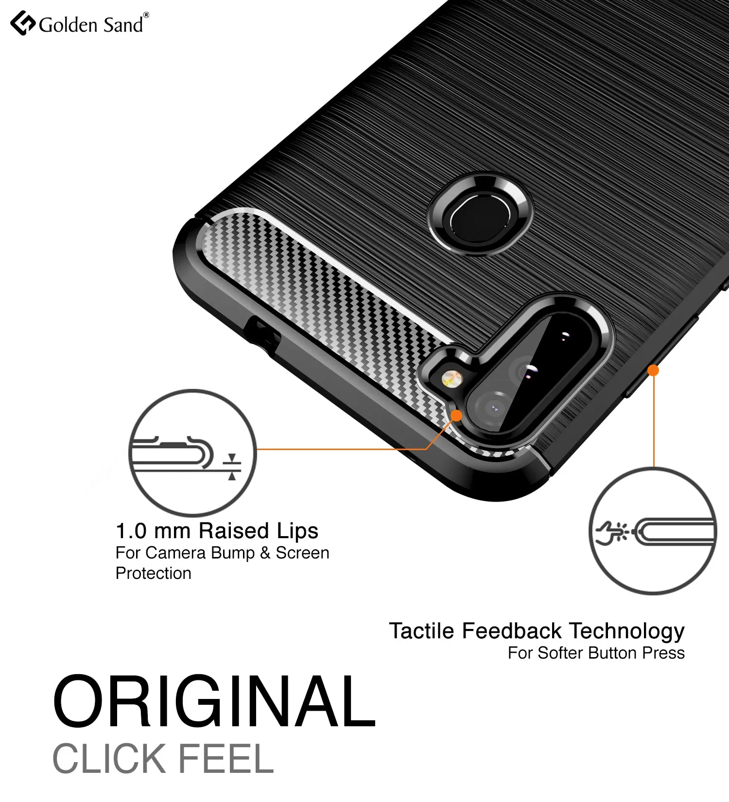 Carbon Fibre Series Shockproof Armor Back Cover for Samsung Galaxy M11 6.4 inch, Black