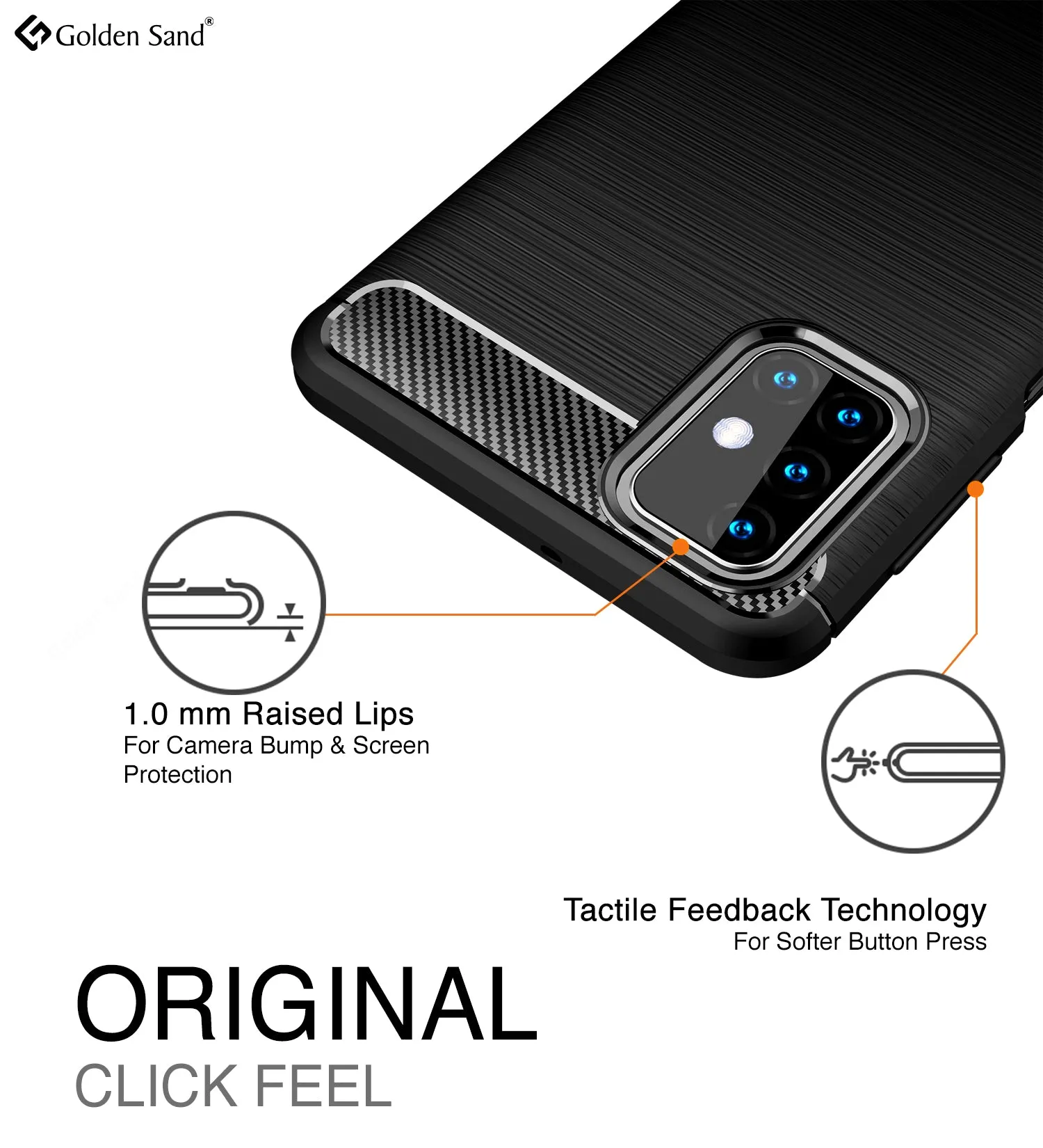 Carbon Fibre Series Shockproof Armor Back Cover for Samsung Galaxy M31s, Black