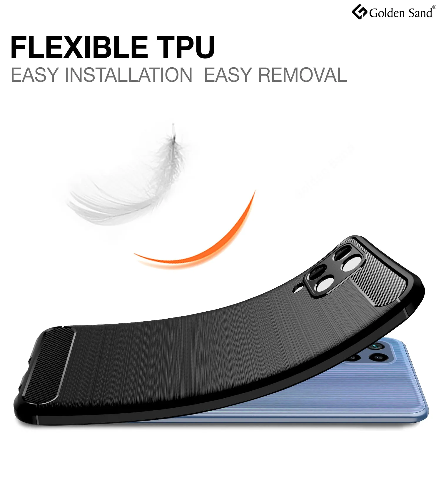Carbon Fibre Series Shockproof Armor Back Cover for Samsung Galaxy M32 4G, Samsung Galaxy F22, 6.4 inch, Black
