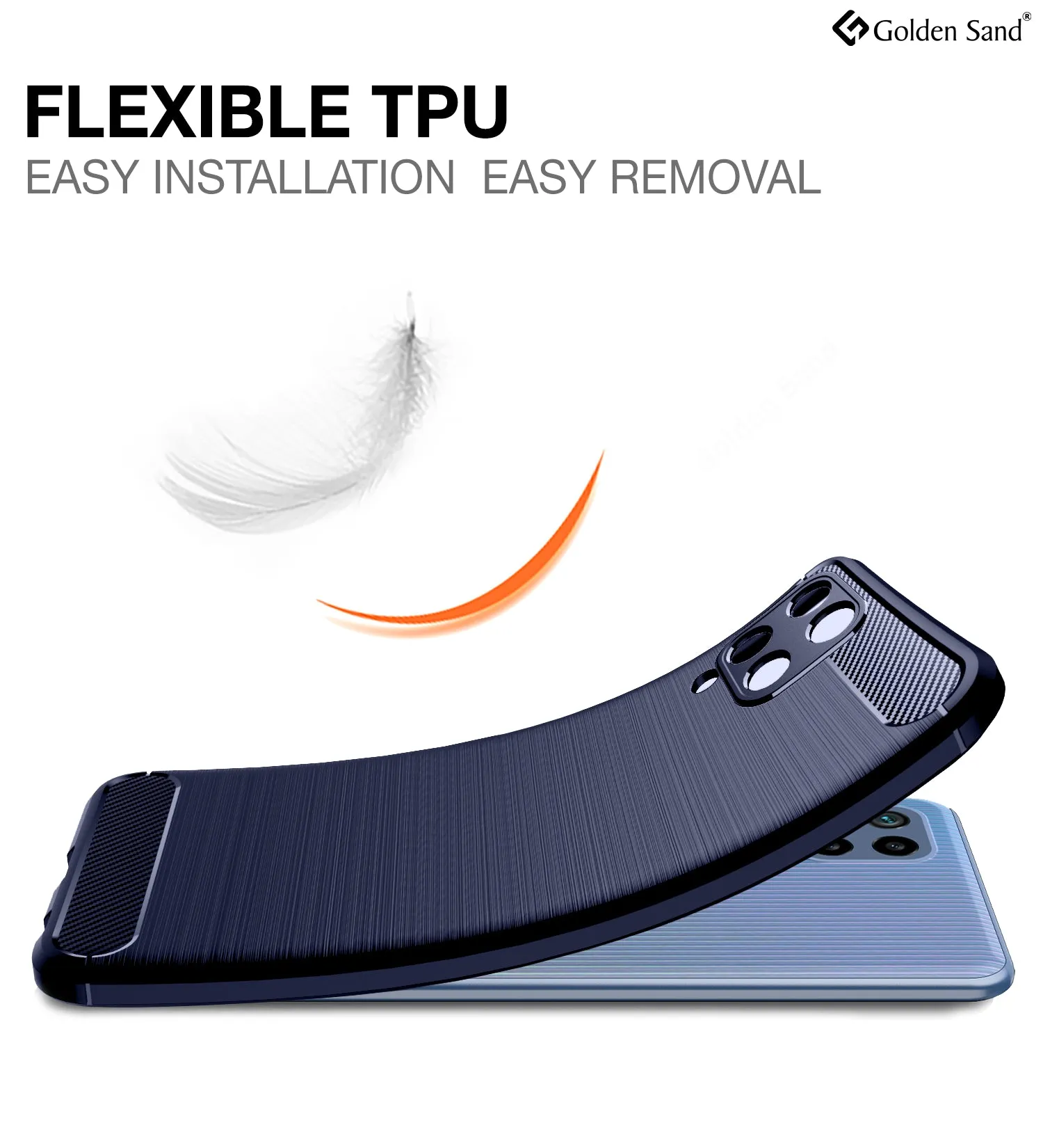 Carbon Fibre Series Shockproof Armor Back Cover for Samsung Galaxy M32 4G, Samsung Galaxy F22, 6.4 inch, Blue