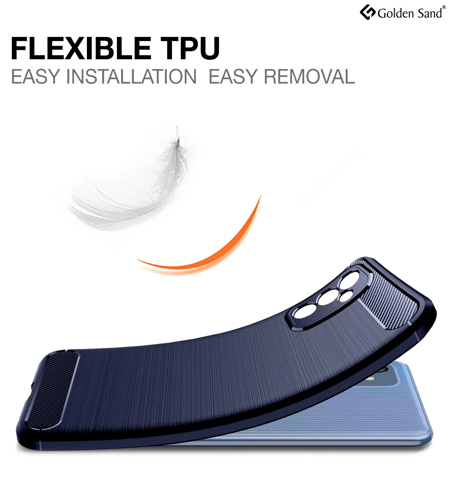 Carbon Fibre Series Shockproof Armor Back Cover for Samsung Galaxy M52 5G, 6.7 inch, Icy Blue