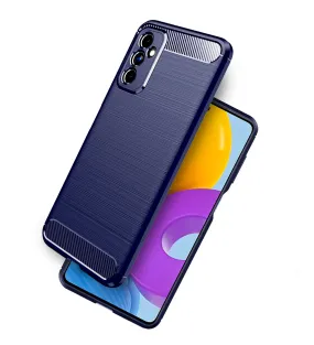 Carbon Fibre Series Shockproof Armor Back Cover for Samsung Galaxy M52 5G, 6.7 inch, Icy Blue