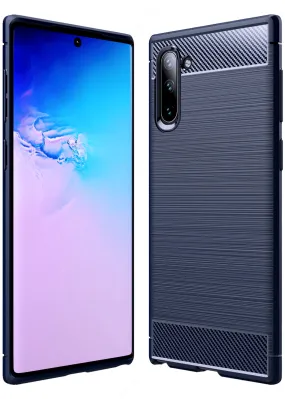 Carbon Fibre Series Shockproof Armor Back Cover for Samsung Galaxy Note 10 6.7 inch, Blue