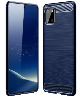 Carbon Fibre Series Shockproof Armor Back Cover for Samsung Galaxy Note 10 Lite 6.7 inch, Blue