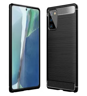 Carbon Fibre Series Shockproof Armor Back Cover for Samsung Galaxy Note 20, Black