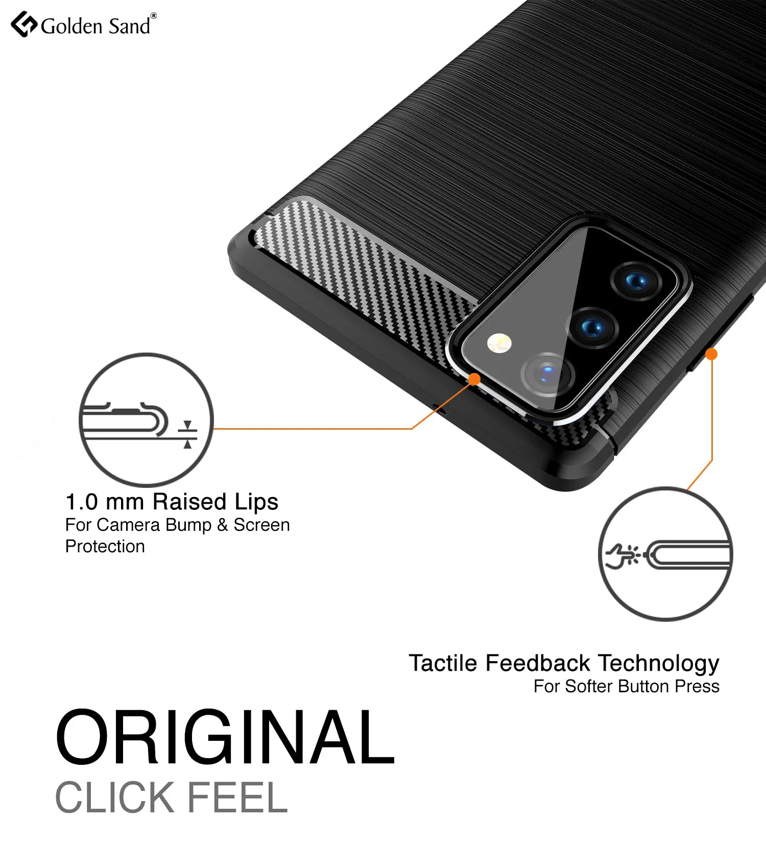 Carbon Fibre Series Shockproof Armor Back Cover for Samsung Galaxy Note 20, Black