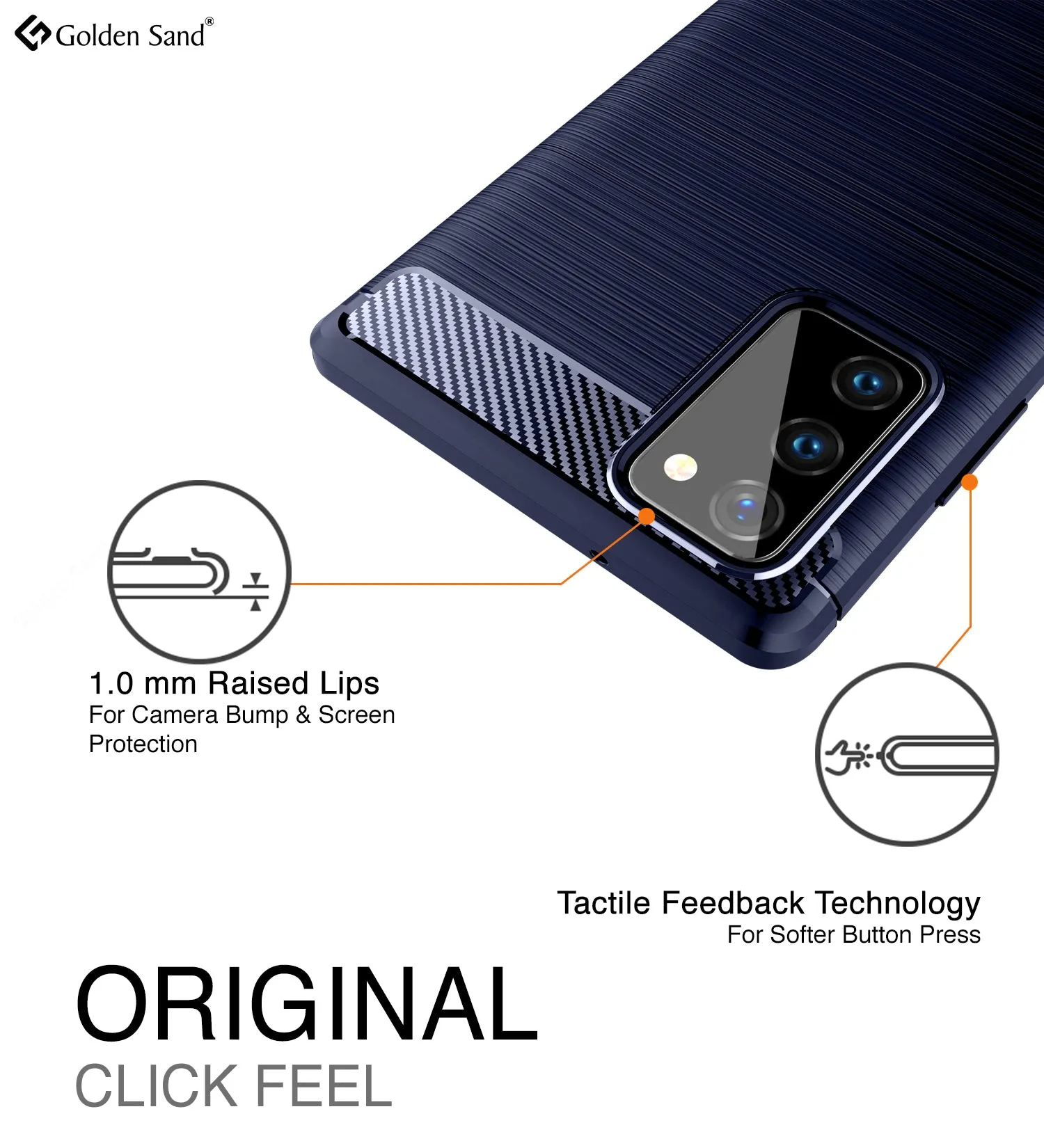 Carbon Fibre Series Shockproof Armor Back Cover for Samsung Galaxy Note 20, Blue