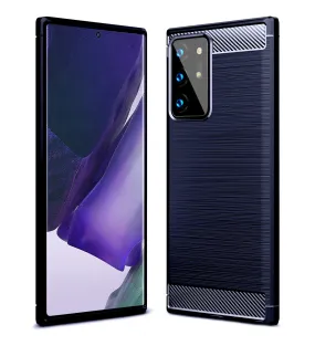 Carbon Fibre Series Shockproof Armor Back Cover for Samsung Galaxy Note 20 Ultra, Blue