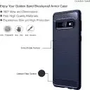Carbon Fibre Series Shockproof Armor Back Cover for Samsung Galaxy S10, 6.1 inch, Blue