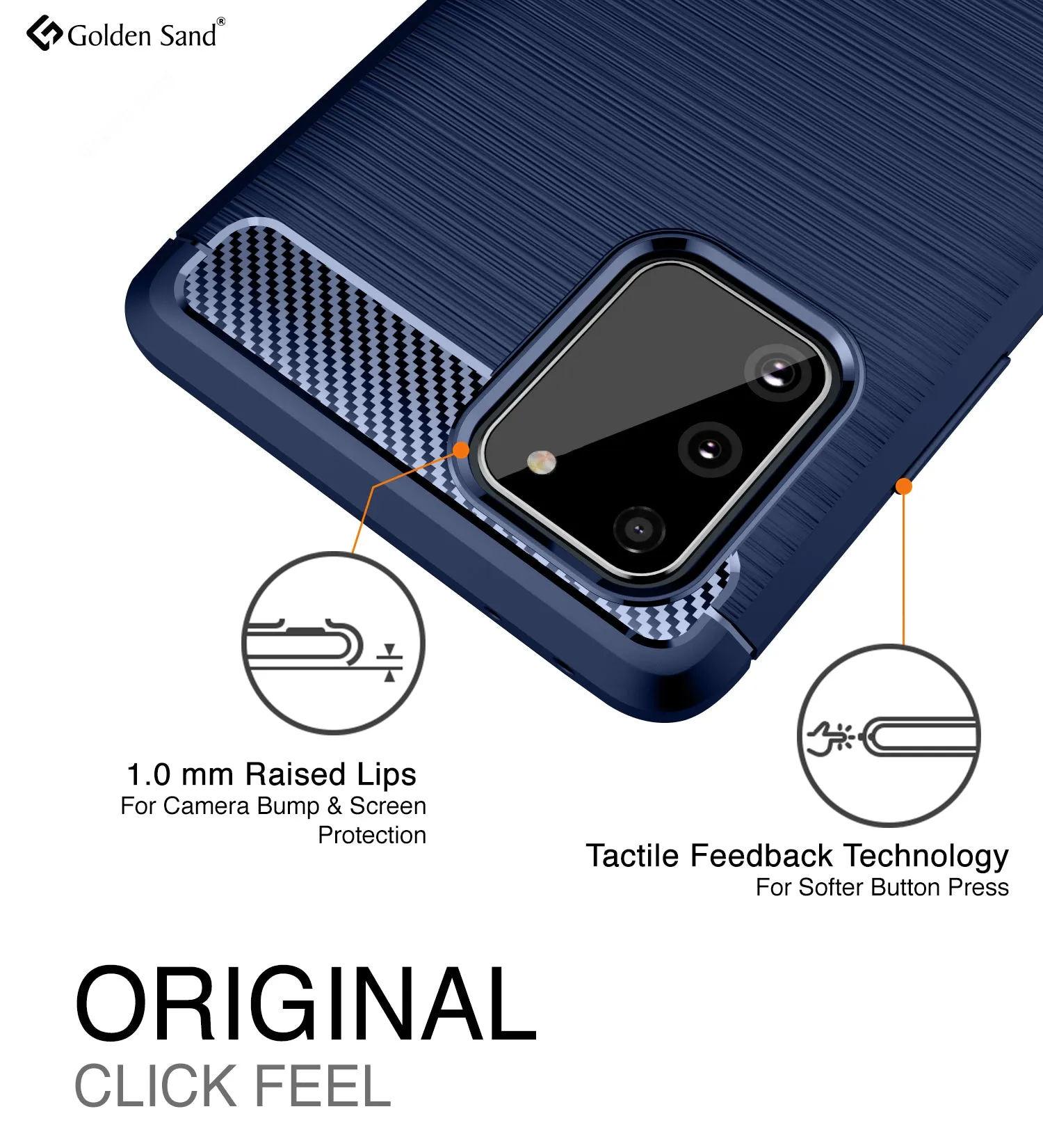 Carbon Fibre Series Shockproof Armor Back Cover for Samsung Galaxy S10 Lite 6.7 inch, Blue