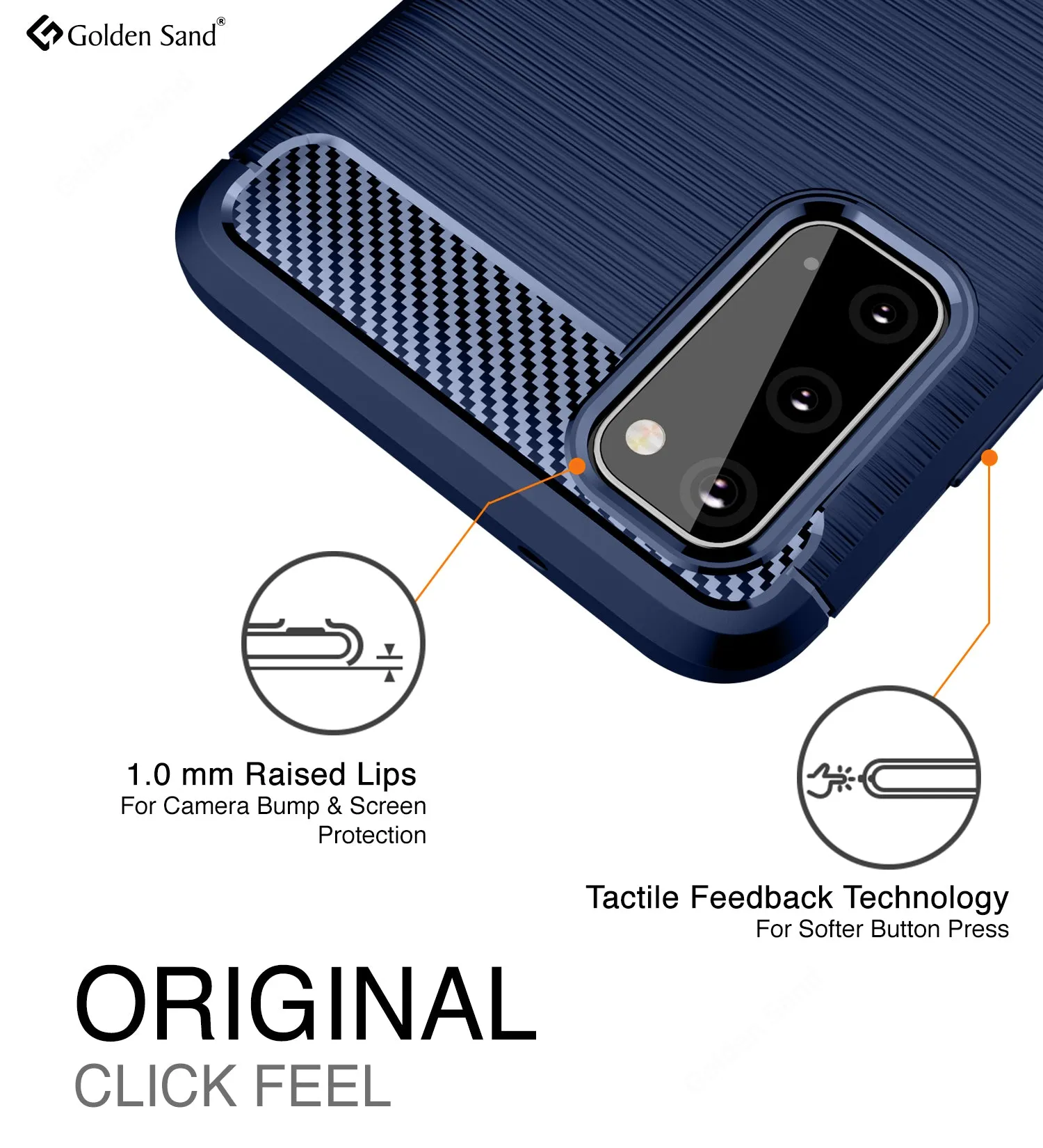 Carbon Fibre Series Shockproof Armor Back Cover for Samsung Galaxy S20 6.2 inch, Blue