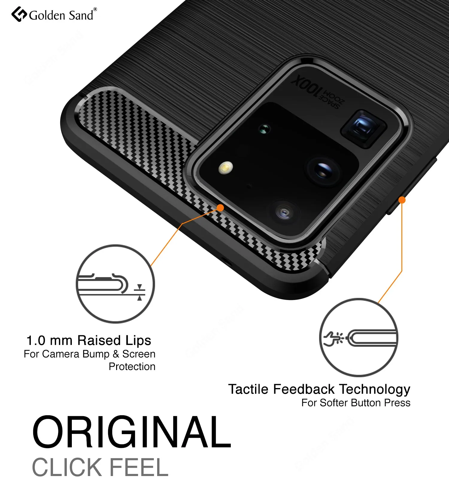 Carbon Fibre Series Shockproof Armor Back Cover for Samsung Galaxy S20 Ultra 6.9 inch, Black