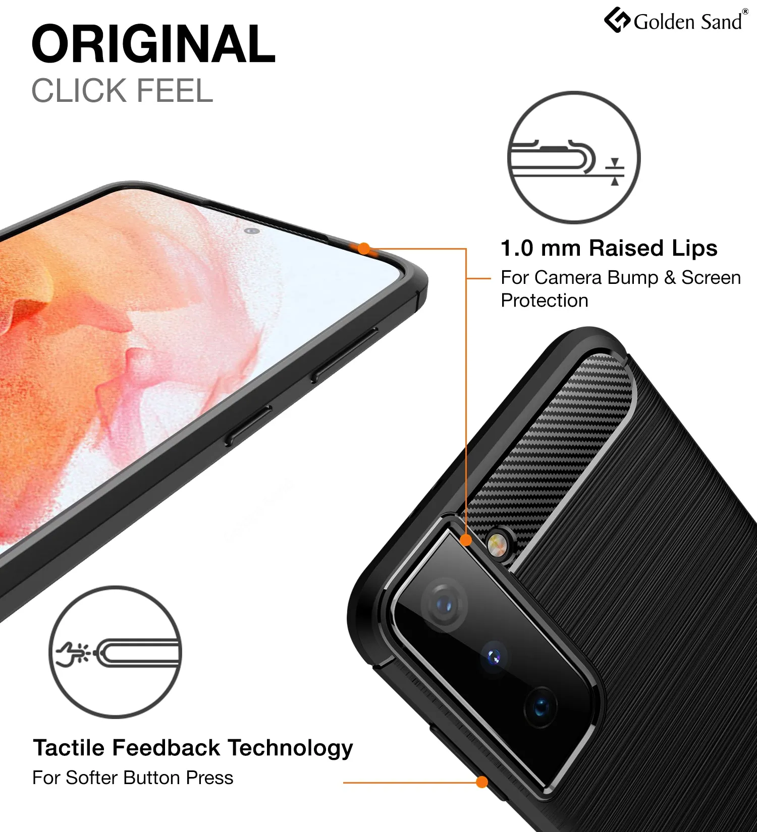 Carbon Fibre Series Shockproof Armor Back Cover for Samsung Galaxy S21 5G, 6.2 inch, Black