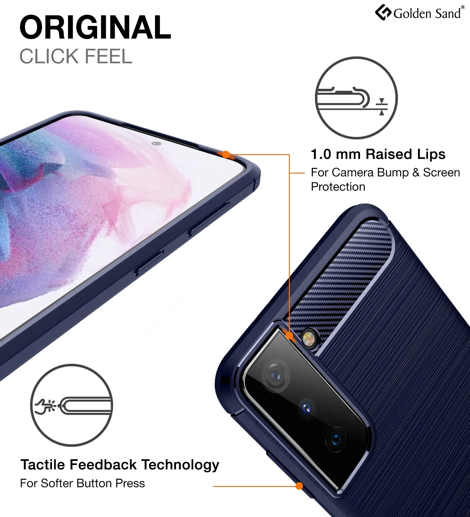 Carbon Fibre Series Shockproof Armor Back Cover for Samsung Galaxy S21 Plus, 6.7 inch, Blue