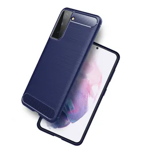 Carbon Fibre Series Shockproof Armor Back Cover for Samsung Galaxy S21 Plus, 6.7 inch, Blue