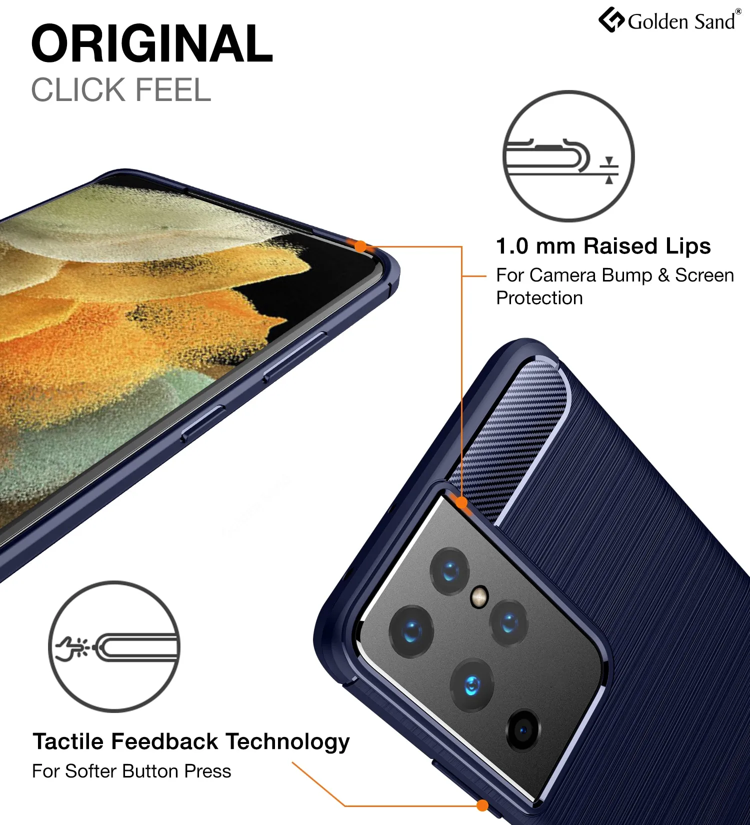 Carbon Fibre Series Shockproof Armor Back Cover for Samsung Galaxy S21 Ultra, 6.8 inch, Blue
