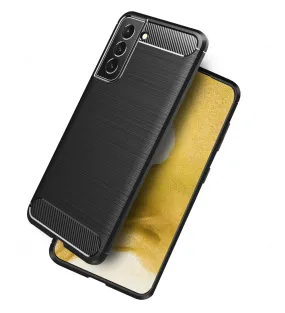 Carbon Fibre Series Shockproof Armor Back Cover for Samsung Galaxy S22 5G, 6.1 inch, Black