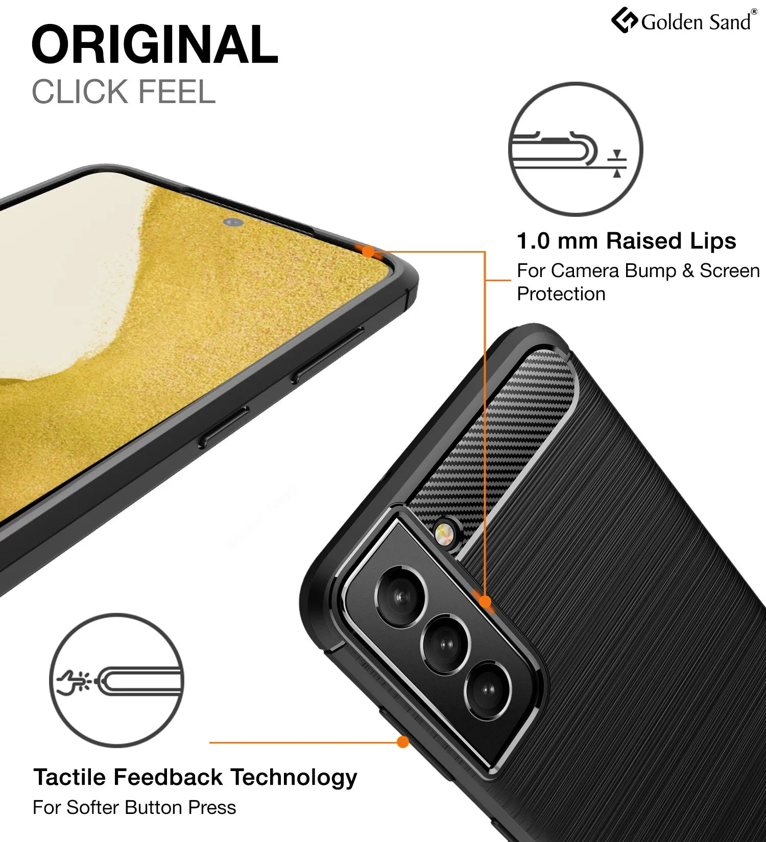 Carbon Fibre Series Shockproof Armor Back Cover for Samsung Galaxy S22 5G, 6.1 inch, Black